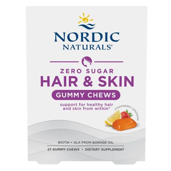 Nordic Naturals Hair & Skin Strawberry Lemonade Chewables 27 chewables