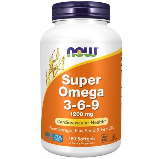 NOW Foods Super Omega 3-6-9 1200mg Softgels 180 Softgels