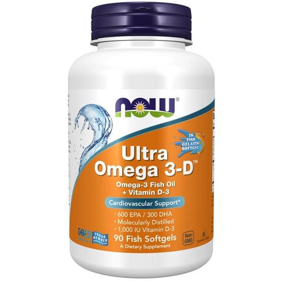 NOW Foods Ultra Omega 3-D With Vitamin D-3 Softgels 90 Softgels