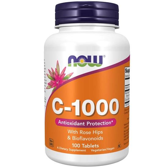 NOW Foods Vitamin C-1000 With Rose Hips & Bioflavonoids Tablets 100 Tablets