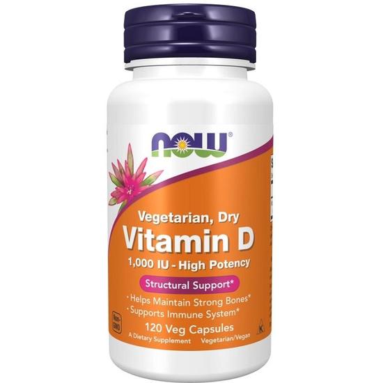 NOW Foods Vitamin D 1000iu Vegetarian Dry Capsules 120 Capsules