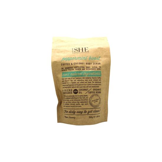 Om She Aromatherapy Peppermint Boost Coffee & Coconut Body Scrub 200g