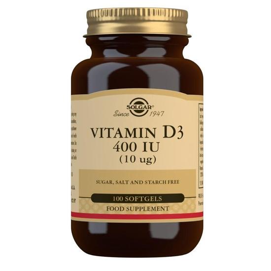 Solgar Vitamin D3 10ug 400iu Softgels 100 Softgels