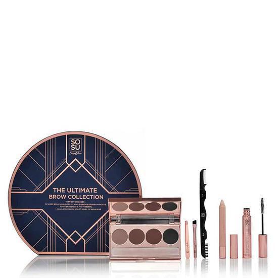 SOSU by SJ The Ultimate Brow Collection Gift Set 4 Pan Palette + Tweezers + Underbrow Highlighter Pencil + Brow Brush + Brow Glue