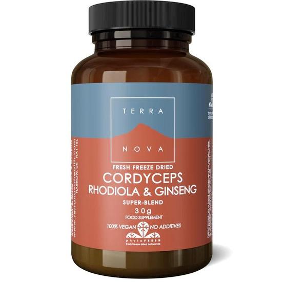 Terranova Cordyceps, Rhodiola & Ginseng Super-Blend Powder 30g
