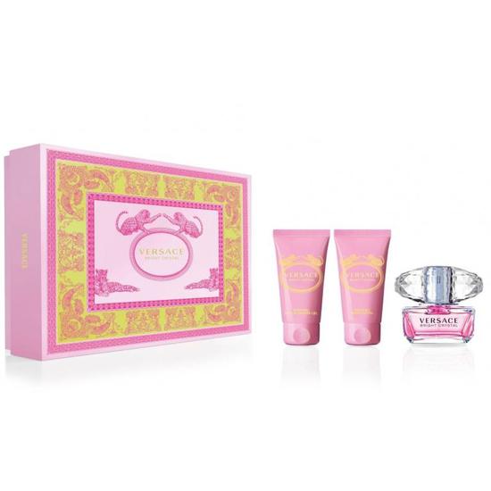 Versace Bright Crystal Eau De Toilette Gift Set 50ml EDT, Body Lotion & Shower Gel