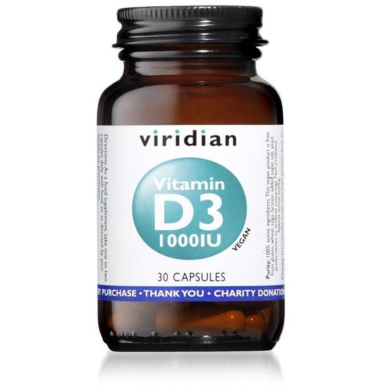 Viridian Vitamin D3 Vegan 1000iu Veg Capsules 30 Capsules