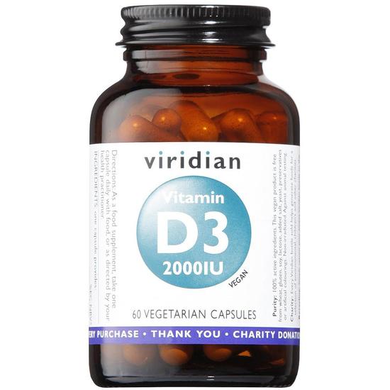 Viridian Vitamin D3 Vegan 2000iu Veg Capsules 60 Capsules
