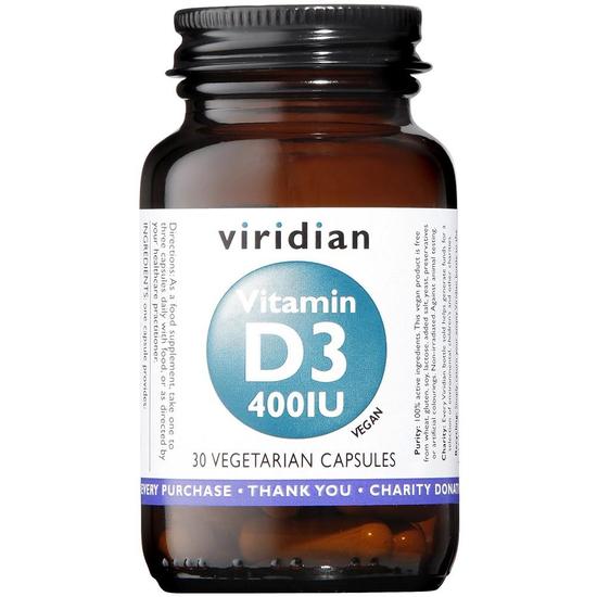 Viridian Vitamin D3 Vegan 400iu Veg Capsules 30 Capsules