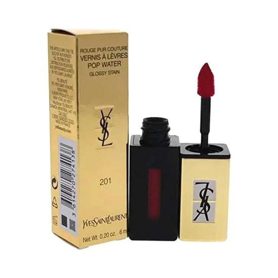 Yves Saint Laurent Rouge Pur Couture Glossy Stain 201 Dewy Red