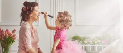mother and daughter have a pamper together