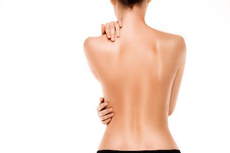 lady with a tanned back