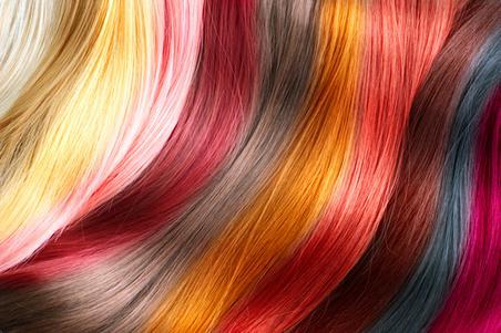Multicoloured hair close up