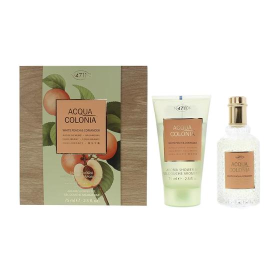 4711 Acqua Colonia White Peach & Coriander Gift Set: Eau De Cologne 50ml Shower Gel 75ml 2 Piece