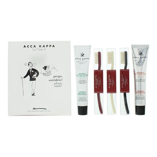 Acca Kappa Toothpaste + Toothbrush Gift Set 100ml Toothpaste + 3 Toothbrushes