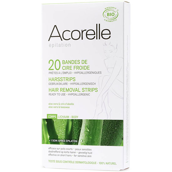 Acorelle Ready to Use Aloe Vera and Beeswax Leg Strips 20 Strips