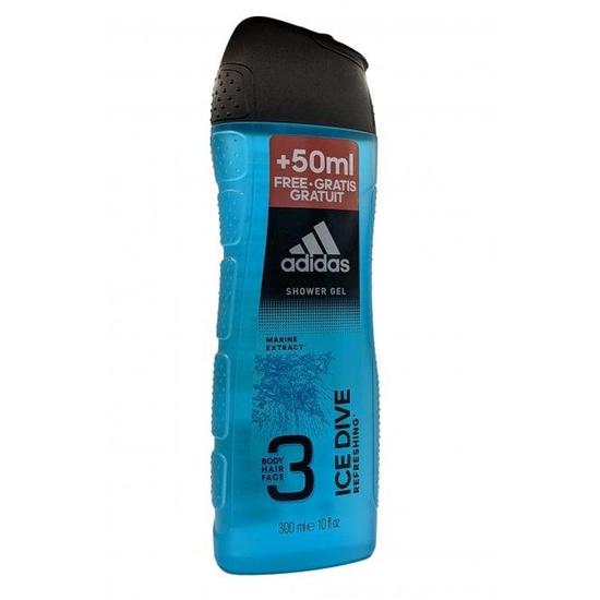 Adidas Ice Dive 3-in-1 Shower Gel Hair, Body, Face Refreshing 300ml