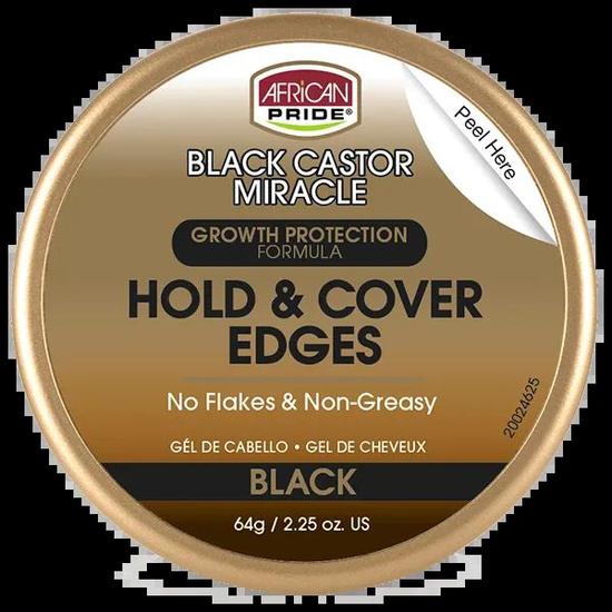 African Pride Black Castor Miracle Hold & Cover Edges 64g
