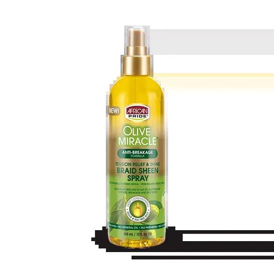 African Pride Olive Miracle Anti-Breakage Braid Sheen Spray 355ml
