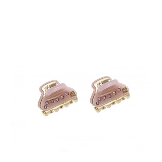Alexandre de Paris Hair Clip Glossy Vendome A Line Of Strass Pink