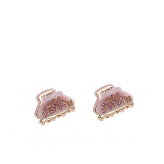 Alexandre de Paris Hair Clip Glossy Vendome Clip Full Strass Pink