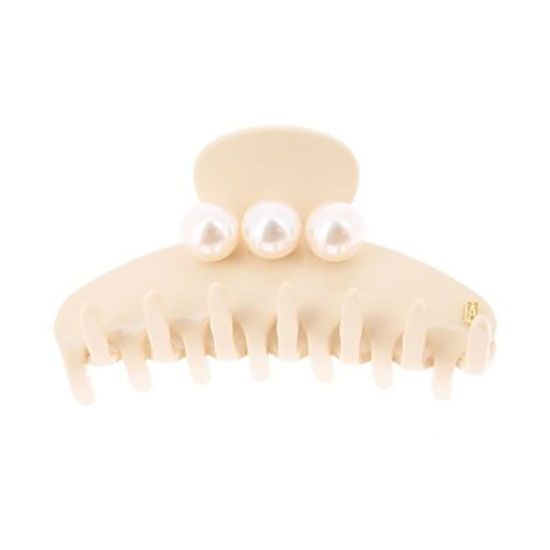 Alexandre de Paris Hair Clip Oversize Pearls Beige