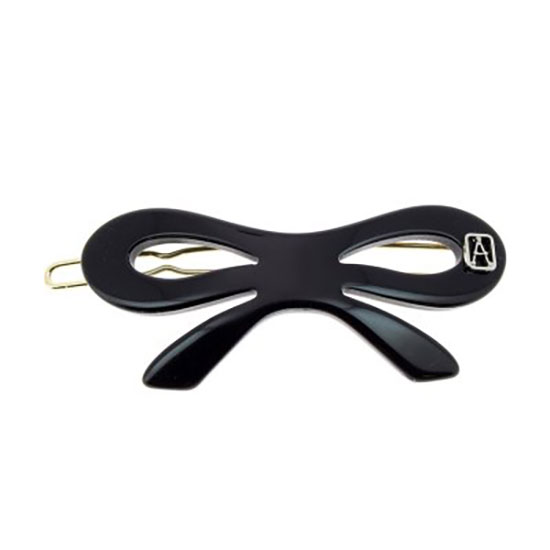 Alexandre de Paris Hair Slide Bow Black 5.5cm