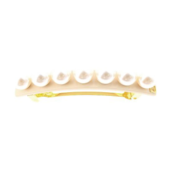 Alexandre de Paris Hair Slide Oversize Pearls Beige 8cm
