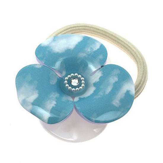 Alexandre de Paris Pony Camelia Blue & White 5cm