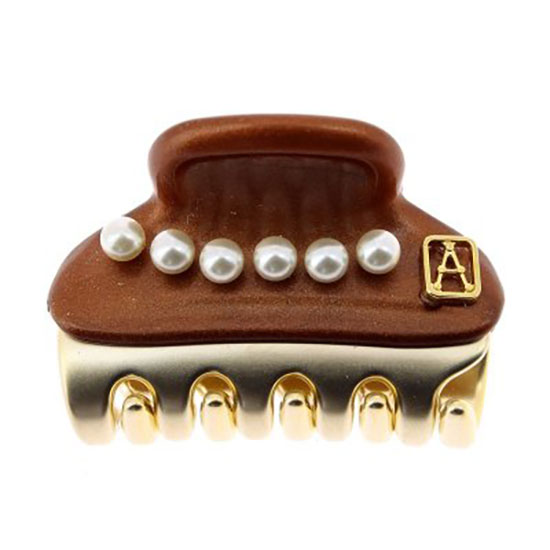 Alexandre de Paris Vendome Clip Brown 3cm