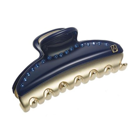 Alexandre de Paris Vendome Clip Strass Blue 7.5cm