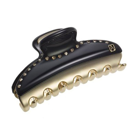 Alexandre de Paris Vendome Hair Clip Black Strass 7.5cm