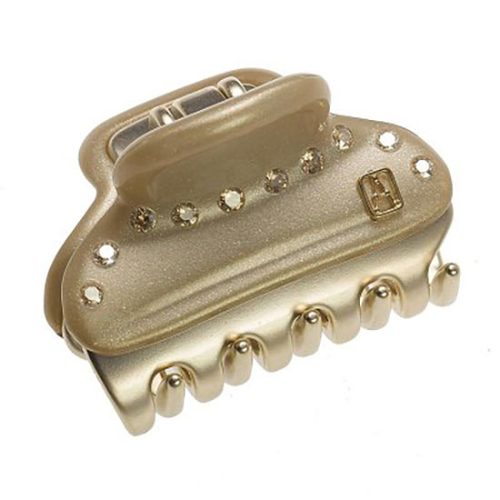 Alexandre de Paris Vendome Hair Clip Golden Strass 4.5cm
