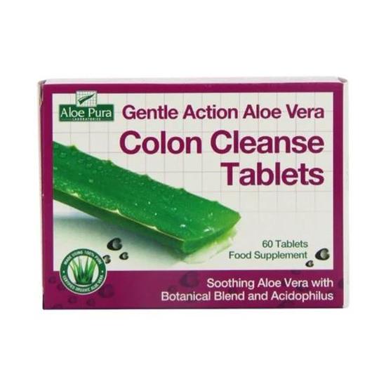Aloe Pura Gentle Action Aloe Vera Colon Cleanse Tablets 60 Tablets
