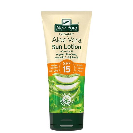 Aloe Pura Organic Aloe Vera Sun Lotion SPF 15 200ml
