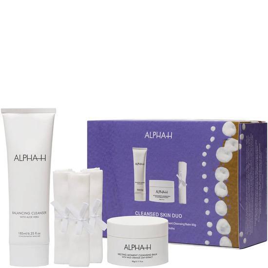 Alpha-H Cleansed Skin Duo Balancing Cleanser + Melting Moment Cleansing Balm + Cotton Cloths