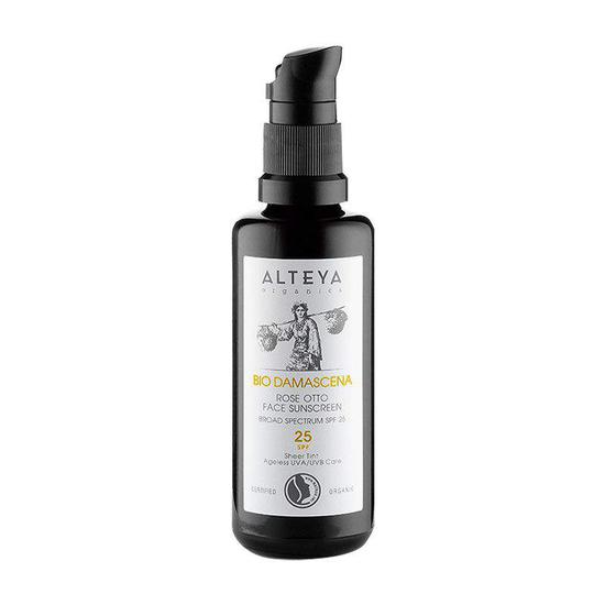 Alteya Organics Rose Otto Face Sunscreen Cream Bio Damascena Spf25 50ml