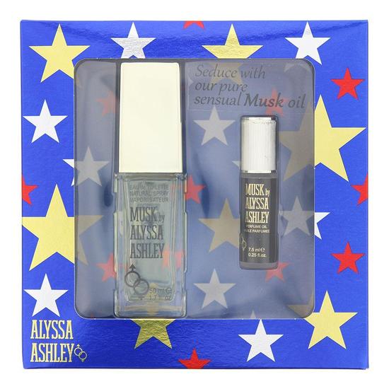 Alyssa Ashley Musk Eau De Toilette 50ml & Parfum Oil 7.5ml Gift Set 50ml