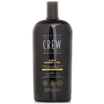 American Crew 3-in-1 Ginger + Tea Shampoo, Conditioner & Body Wash 1000ml