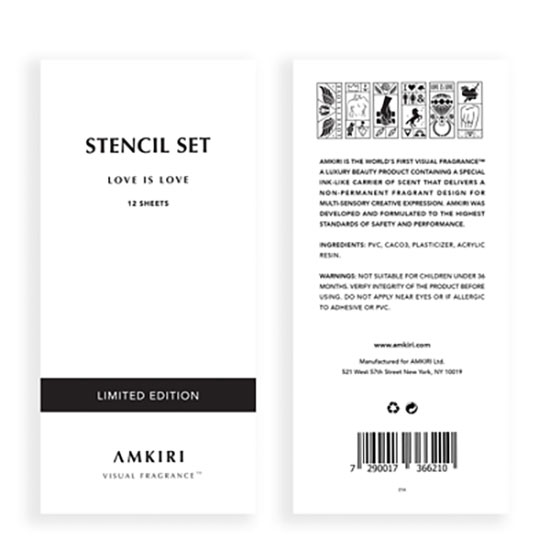 AMKIRI 12 Sheets Stencil Set Love Is Love