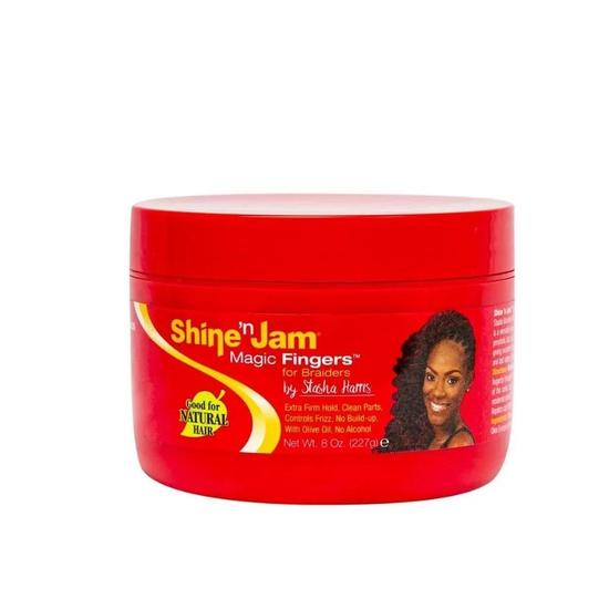 Ampro Shine 'n Jam Magic Fingers For Braiders Extra Firm Hold Gel 8oz