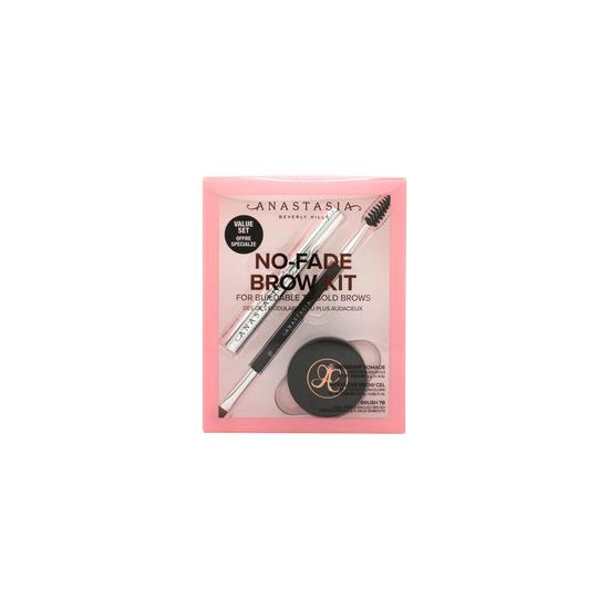 Anastasia Beverly Hills No-Fade Brow Kit Soft Brown 4g Dipbrow Pomade + 2.5ml Mini Clear Brow Gel + Brush