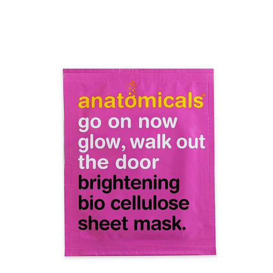 Anatomicals Go On Now Glow, Walk Out The Door Brightening Bio Cellulose Sheet Mask