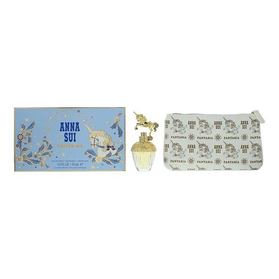 Anna Sui Fantasia Eau De Toilette + Cosmetic Bag Gift Set For Her 30ml
