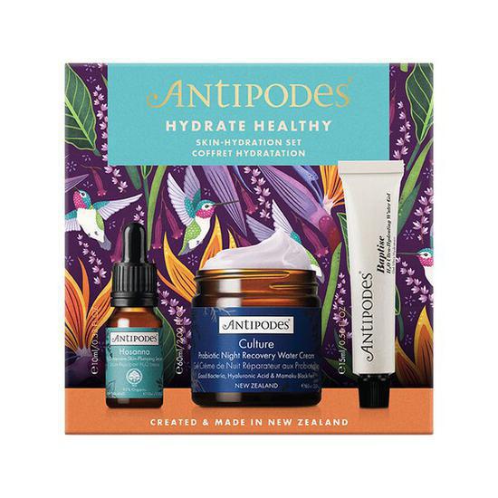 Antipodes Hydrate Healthy Gift Set Night Recovery Cream + Plumping Serum + Hydrating Water Gel