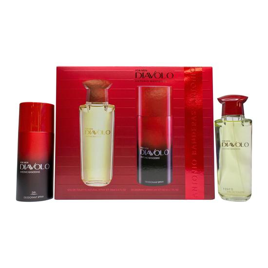 Antonio Banderas Diavolo For Men Gift Set 100ml Eau De Toilette 150ml Deodorant Spray