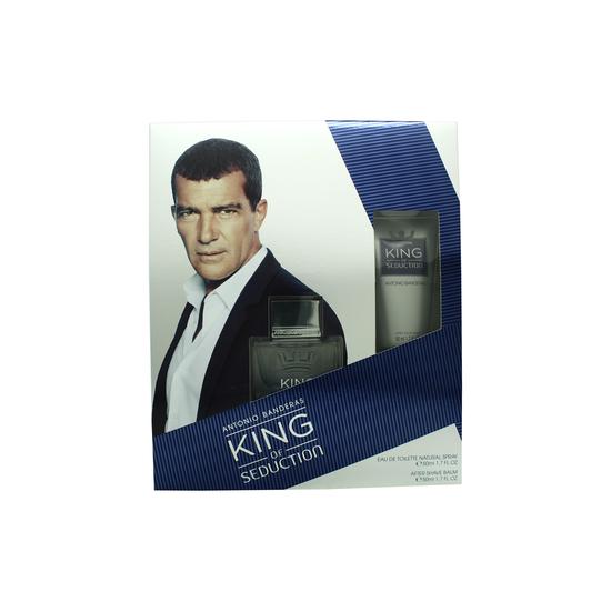 Antonio Banderas King Of Seduction Gift Set 50ml Eau De Toilette + 50ml Aftershave Balm