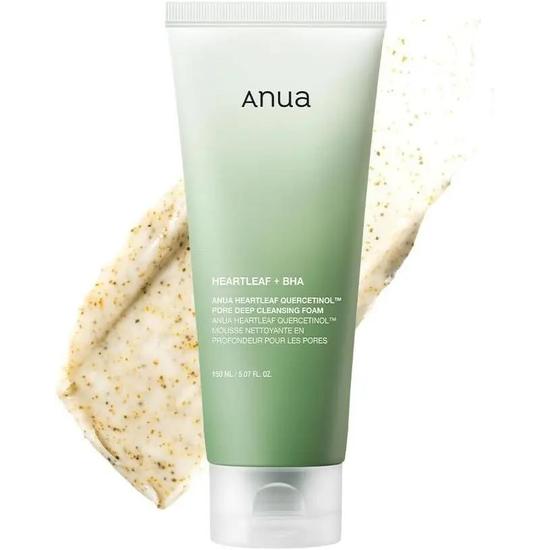 ANUA Heartleaf Quercetinol Pore Deep Cleansing Foam, Facial Cleanser, For Double Cleansing, BHA, Hyaluronic Acid, Glycerin, Face Wash, Blackhead Remover, Korean Skin Care,/5.07fl.oz 150ml
