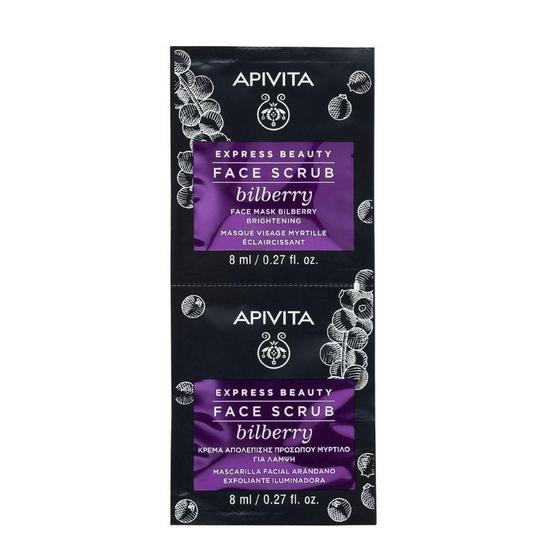 APIVITA Face Scrub Bilberry For Brightening 2x8ml