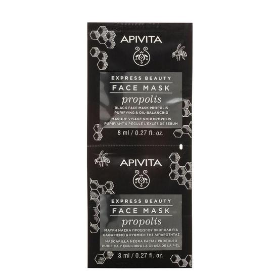 APIVITA Purifying & Oil Balancing Black Face Mask 2x8ml